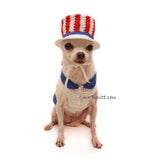 Uncle Sam Top Hat for Dog Crochet, Dog hat crochet by Myknitt