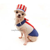 4th of July Chihuahua Costume, USA Patriotic Day Chihuahua Clothes by Myknitt
