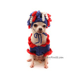 Unique Chihuahua Clothes for 4th of July Red White Blue Party by Myknitt