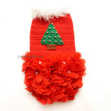 Red Dog Dress Crochet With Christmas Tree Ornament DF145