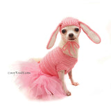 Pink Dog Tutu Dress Bunny Rabbit, Cute Pet Costume Rabbit Crochet DF147 Myknitt