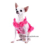 Pink Dog Clothes Hawaiian Pet Clothing Crochet Flower DF14