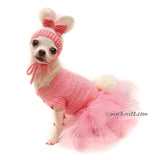 Pink Dog Tutu Bunny Dog Hat Crochet Myknitt