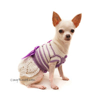 Crochet Dog Dress Lace in Purple Color by Myknitt