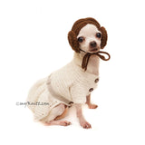 Princess Leia Dog Costume Crochet , Princess Leia Dog Hat Crochet DF155 Myknitt