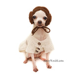 Princess Leia Dog Cosplay, Star Wars Dog Costume Crochet Myknitt