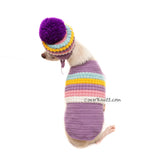 Cute Dog Sweater Crochet with Pom Pom Dog Hat by Myknitt