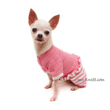 Long Leg Dog Sweater Pink, Pink Dog Pajamas, Sleeping Dog Clothes DF159 Myknitt