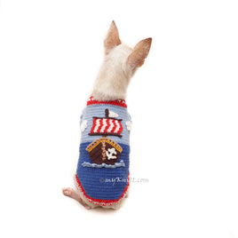 Aye Aye Captain Sailor Pirates Dog Costume Crochet DF167 Myknitt 
