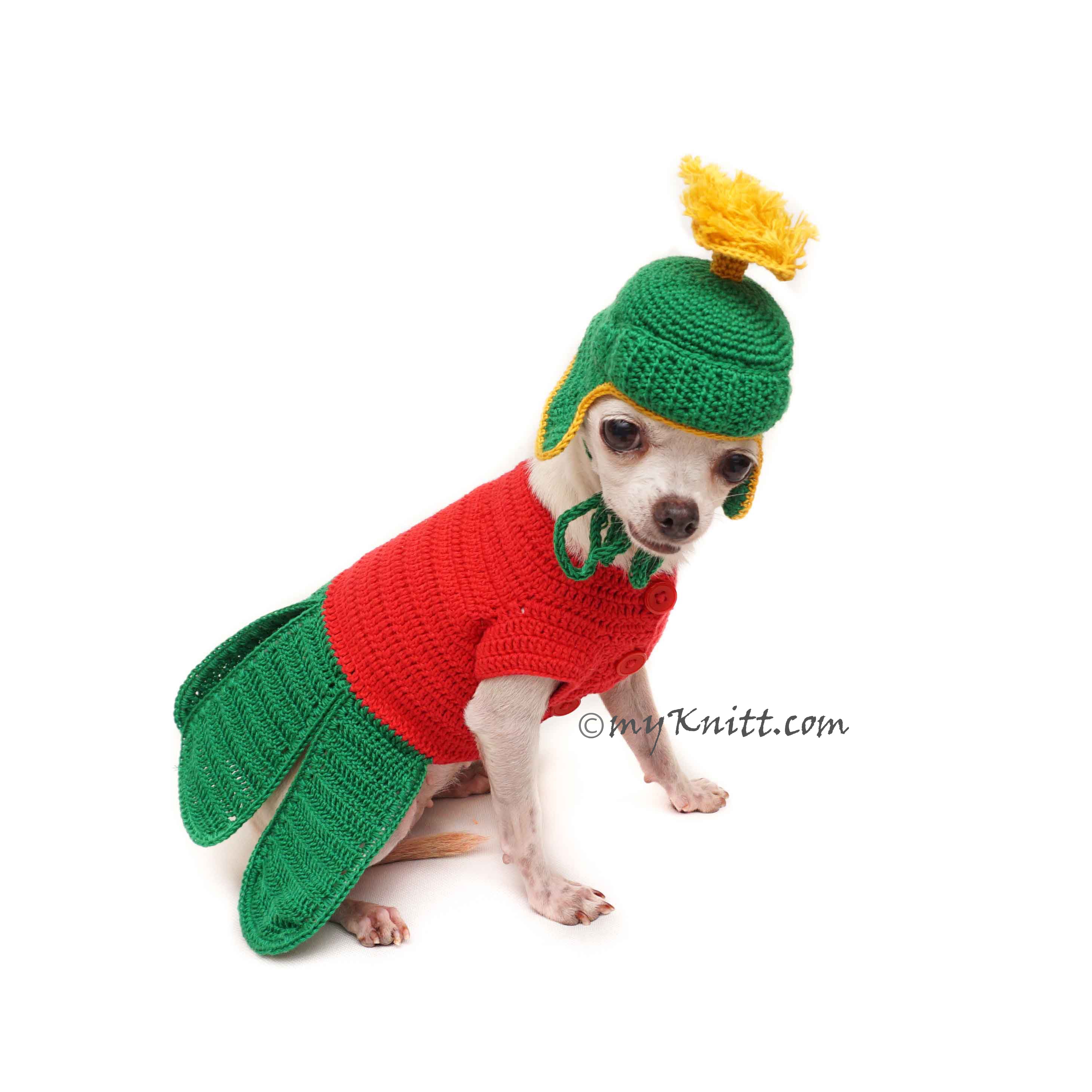 Marvin The Martian Costume for Pets, Crochet Pet Costume for Photo Props DF170 Myknitt