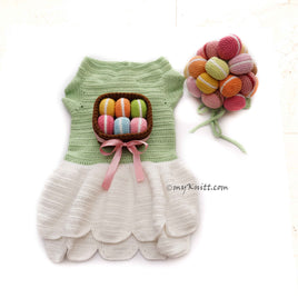 Macaroons Dog Hat Crochet, Macaroons Dog Dress, Funny Dog Costume Df172 Myknitt