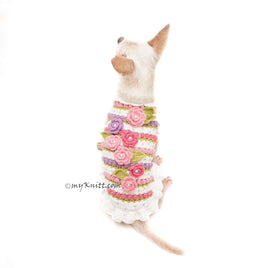 Rosebuds Crochet Dog Clothes Handmade DF180 Myknitt 
