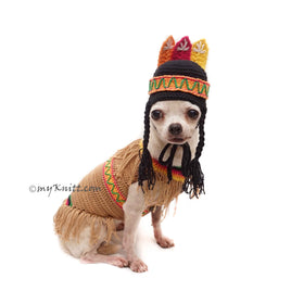 Pocahontas Dog Costume, Pocahontas Dog Hat Crochet DF182 Myknitt 