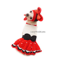 Minnie Pet Costume Crochet, Custom Dog Clothes, Cat Clothes DF183 Myknitt