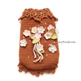 Crochet flower dog clothes Myknitt