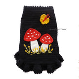Black dog dress crochet garden mushroom butterfly, custom fitted chihuahua clothes DF194 Myknitt