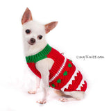 Christmas Tree Chihuahua Clothes Crochet Dog Sweater DF1 by Myknitt (1)