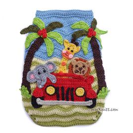 Safari Animal Crochet Dog Clothes Holiday Themed by Myknitt Designer Dog Clothes