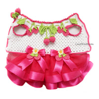 Pink Strawberry Crochet Dog Dress Tutu DF220 Myknitt
