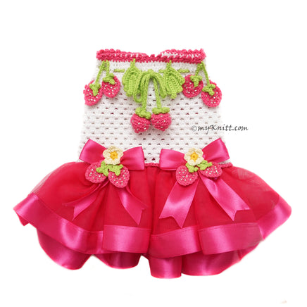 Crochet Strawberry Pet Dress by Myknitt 