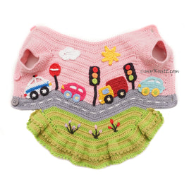 Urban City Traffic Car Pink Dress DF224