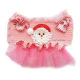 Santa Pink Dog Tutu, Christmas Pink Dog Tutu Crochet DF246 Myknitt
