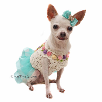 Roses Flower Dog Dress Tutu Myknitt 