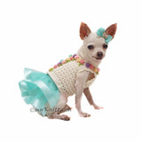 Summer Dog Dress Crochet Rose Myknitt Designer Dog Clothes