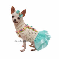 Dog Tutu Dress Tiffany Blue Hair Pin Myknitt