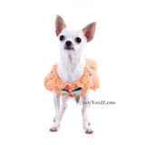 Spring Dog Dress Peach Colorful Crochet Cotton Wavy Skirts Chihuahua Clothes DF40