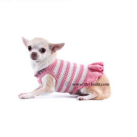Soft Peach Pink Dog Dress Ruffle DF45
