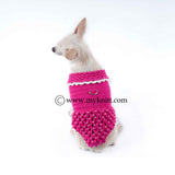 Pink Princess Dog Dresses with Pearls Crocodile Handmade Crochet DF46