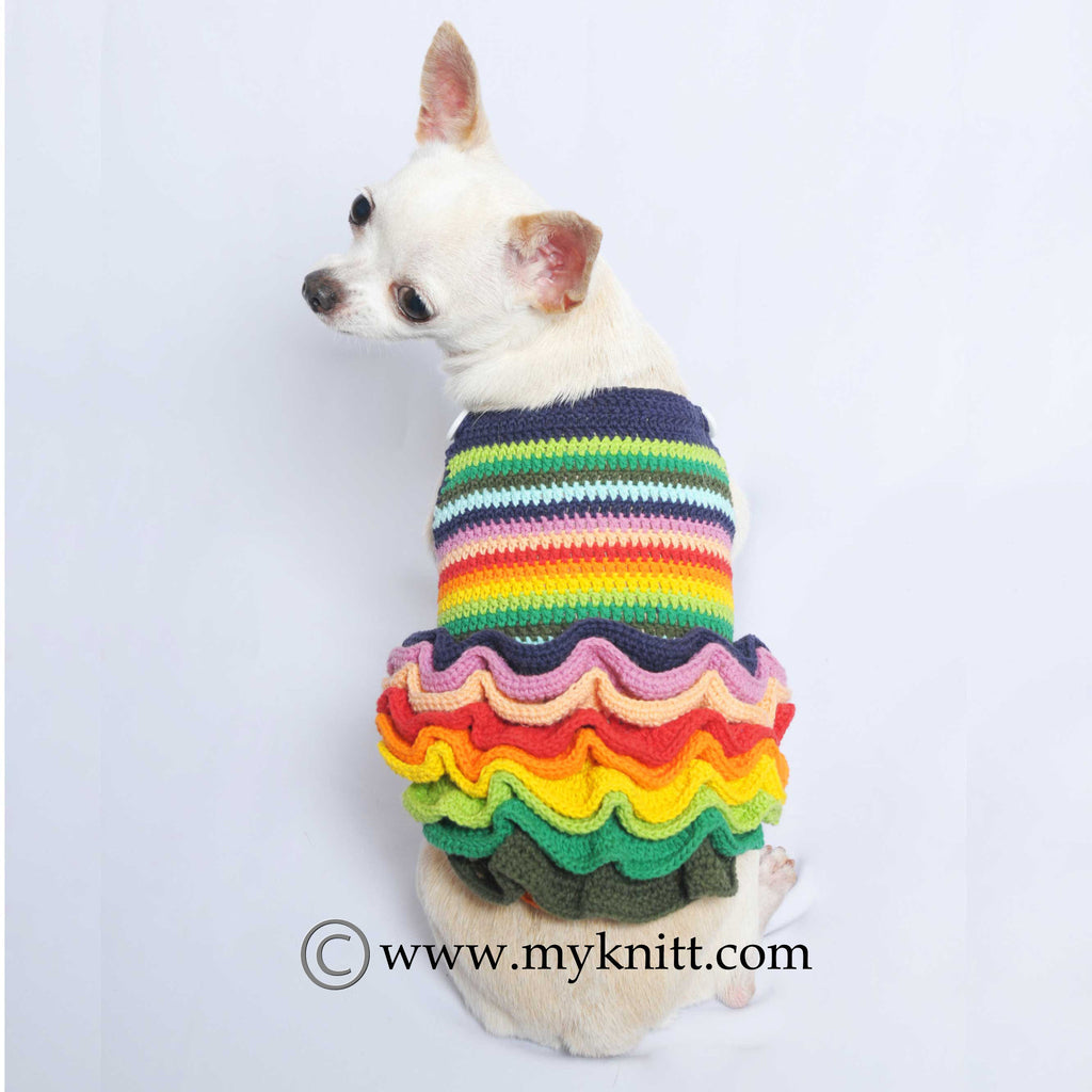 Victorian Colorful Dog Dresses Fluffy Ruffle Chihuahua Clothes DF49