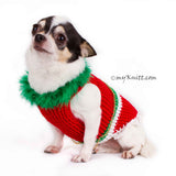 Christmas Tree Chihuahua Sweater with D Ring, Knitted Dog Clothes DF4 by Myknitt (1)