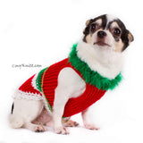 Christmas Tree Chihuahua Sweater with D Ring, Knitted Dog Clothes DF4 by Myknitt (2)