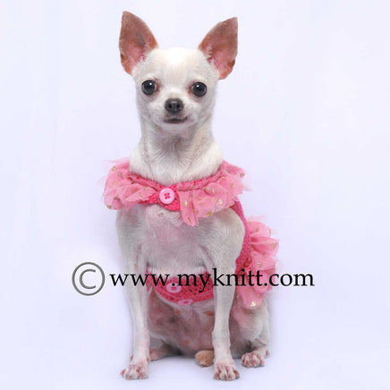 Barbie Chihuahua Clothes Ballerina Pink Dog Dresses Crochet  DF50 Myknitt (1)