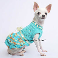 Turquoise Casual Dog Dresses Crochet DF52