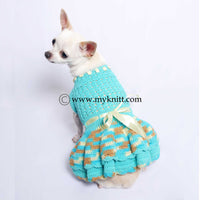 Turquoise Casual Dog Dresses Crochet DF52