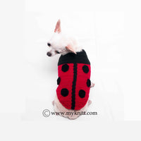 Beetle Dog Costumes Cute 3D Handmade Crochet Black and Red Pet Clothes DF70