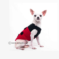 Beetle Dog Costumes Cute 3D Handmade Crochet Black and Red Pet Clothes DF70