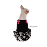 Black and White Dog Ruffle Dress with Cute Pink Bows DF74 by Myknitt (3)