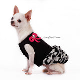 Black and White Dog Ruffle Dress with Cute Pink Bows DF74 by Myknitt (2)