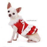 Red and White Fur Dog Dress Santa Girl For Christmas DF76 by Myknitt (3)