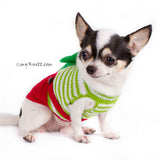 Christmas Overalls Dog Sweater with Big Bows DF78 by Myknitt (1)