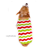 Casual Christmas Dog Clothes Red Green White Wavy Crochet DF79 by Myknitt (3)