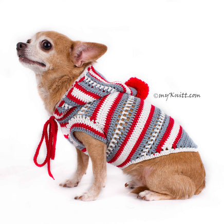 Christmas Dog Hoodie Cute Yorkshire Clothes for Holiday Season DF80 by Myknitt (2)
