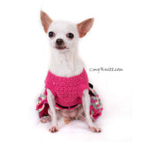 Beautiful Pink Dog Dress Black Ribbon Crocheted Ruffle Skirts DF86 by Myknitt (2)