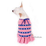 Pink Blue Summer Dog Dress Handmade Crochet with Crystal Flower DF87 by Myknitt (2)