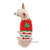 Christmas Tree Dog Dress Ruffle Crocheted Unique Pet Clothes DF88 by Myknitt