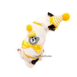Teddy Bear Cute Amigurumi Dog Clothes with Hat DF89 by Myknitt 